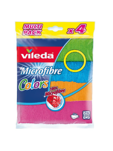 Салфетка Vileda Colors из микрофибры 4 штуки.