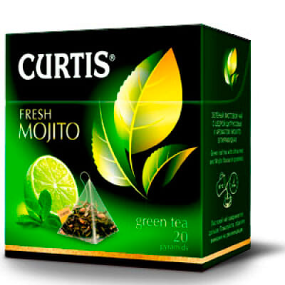 Чай зеленый Curtis Fresh Mojito (Мохито), пирамидки 20 штук.
