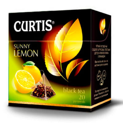 Чай черный Curtis Sunny Lemon (Лимон) пирамидки 20 штук.
