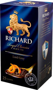 Чай черный  Richard Lord Grey бергамот 25 пакетов.