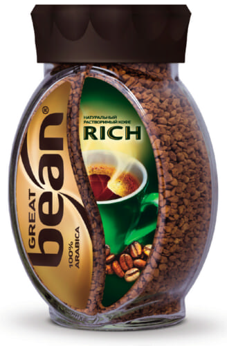 Кофе растворимый Great BEAN Gold ( стеклобанка) 90 г.
