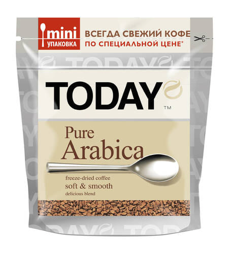 Кофе растворимый Today Pure Arabica пакет 37,5 г.