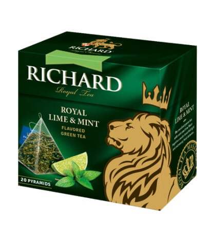Чай зеленый Richard Royal Lime&Mint пирамидки 20 штук.