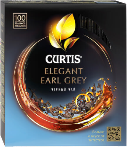 Чай черный Curtis Elegant Earl Grey 100 пакетов.