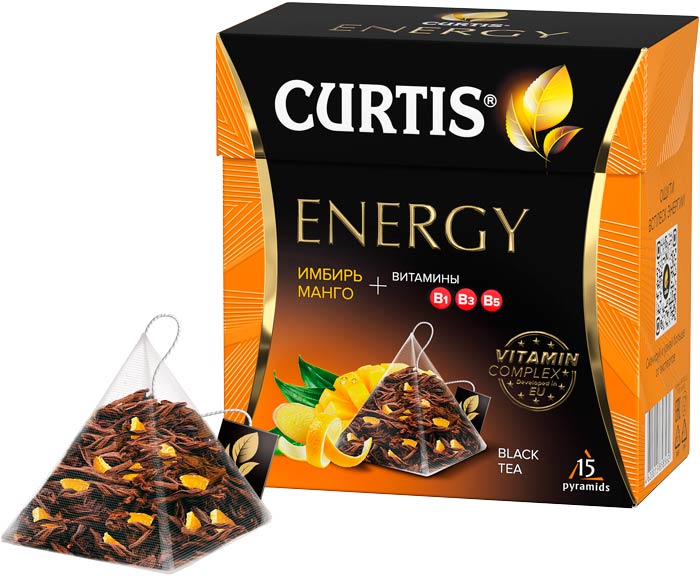Чай черный Curtis Energy Tea  пирамидки 15 штук