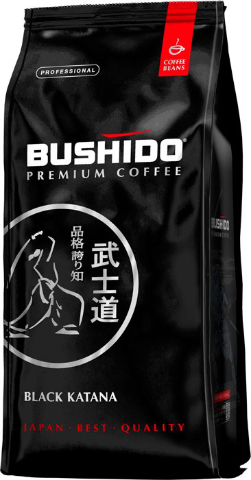 Кофе зерновой Bushido Black Katana пакет 1 кг.