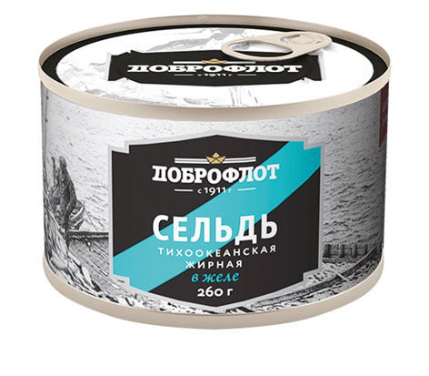 Сельдь Доброфлот жирная в желе 260 г.