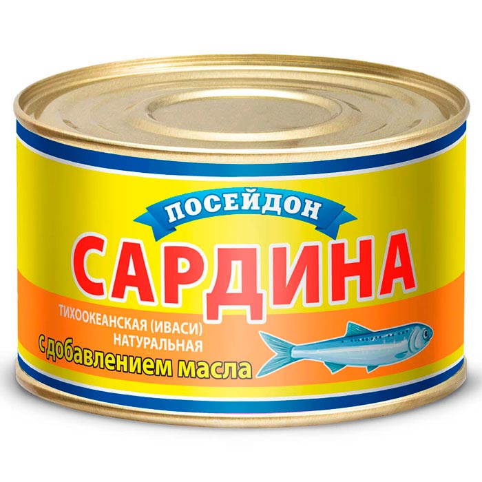 Сардина Посейдон ИВАСИ тихоокеанская в масле 230 г.