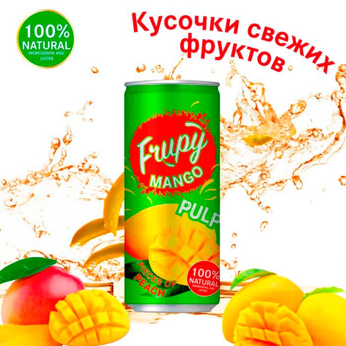 Напиток FRUPY манго-персик жестебанка  0,25 л.