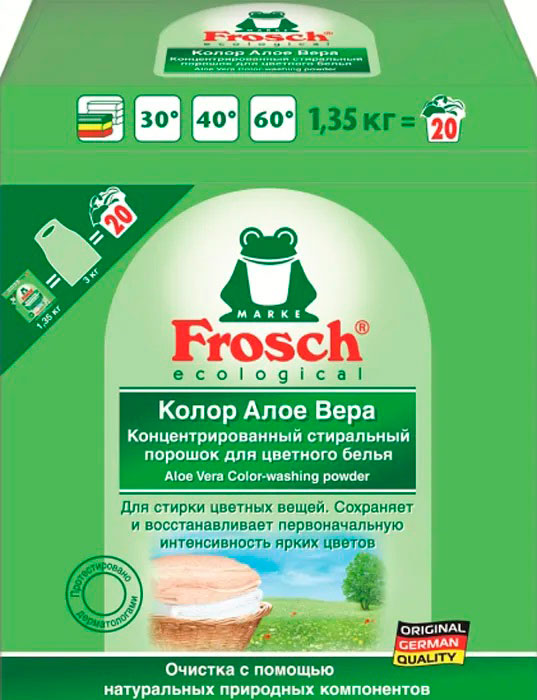 Порошок стиральный Frosch  концентрат алоэ вера,сенситив 1,45кг