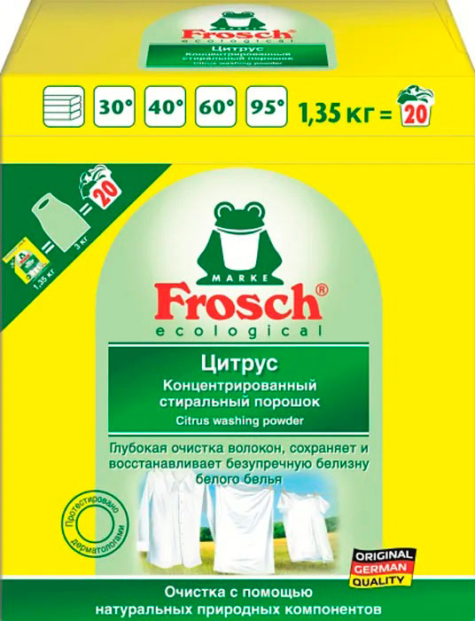 Порошок стиральный Frosch концентрат  цитрус для белого  1,45кг