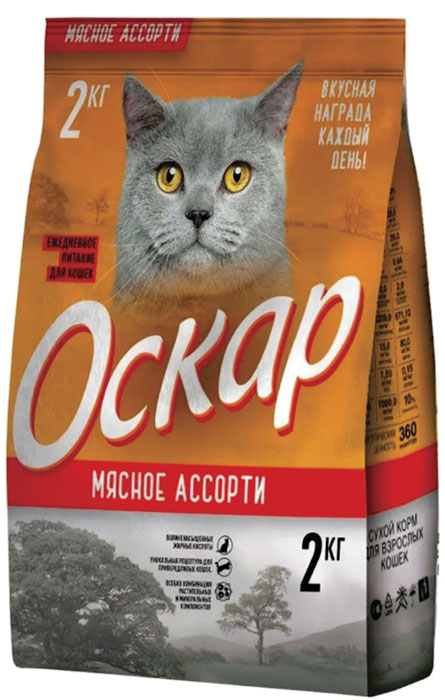 Корм для кошек Оскар мясное ассорти 2кг