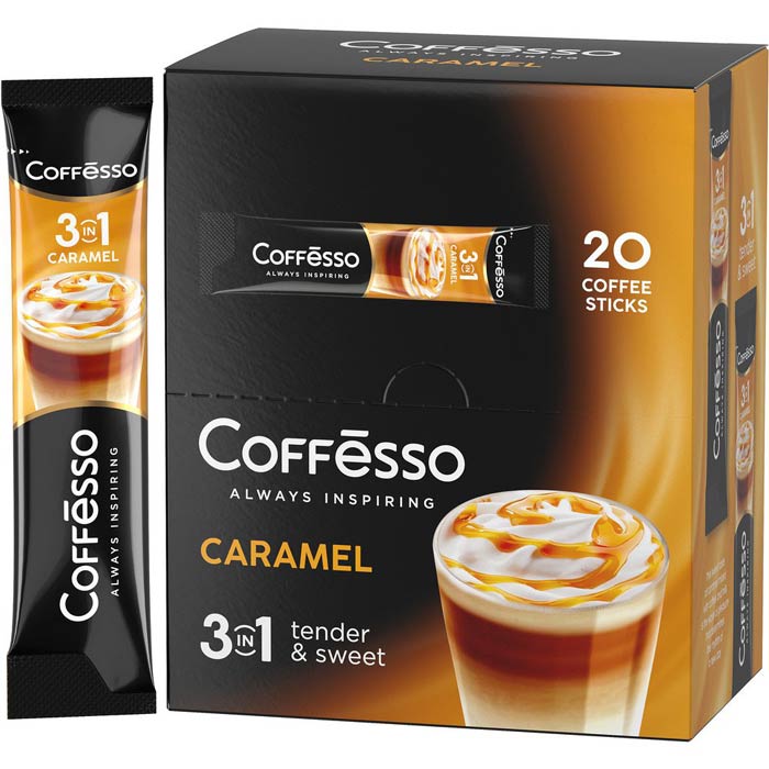Кофе Coffesso Caramel растворимый 3в1 Х20 штуки