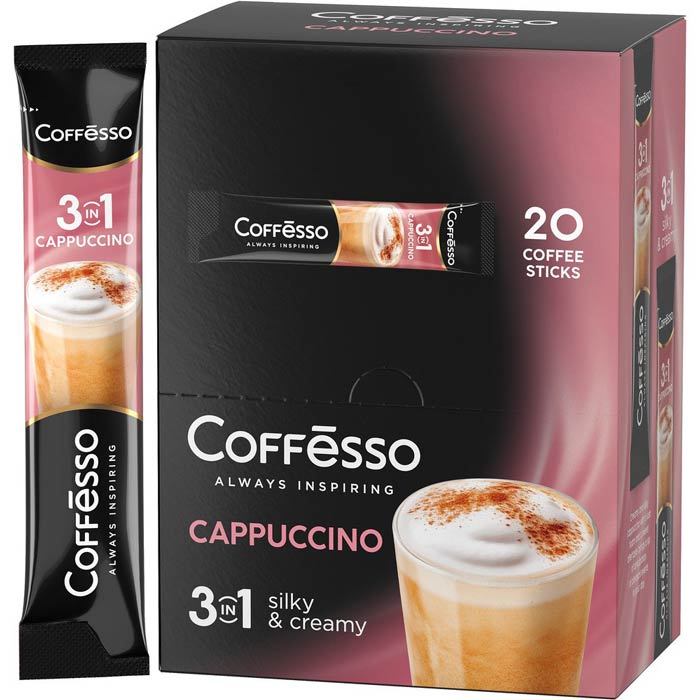 Кофе Coffesso Cappuccino растворимый 3в1 Х20 штуки.