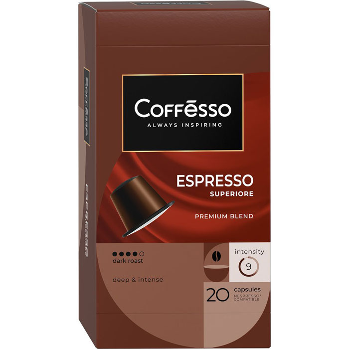 Капсулы 'Стандарт Nespressо(20шт)Coffesso Espresso Superiore100г.
