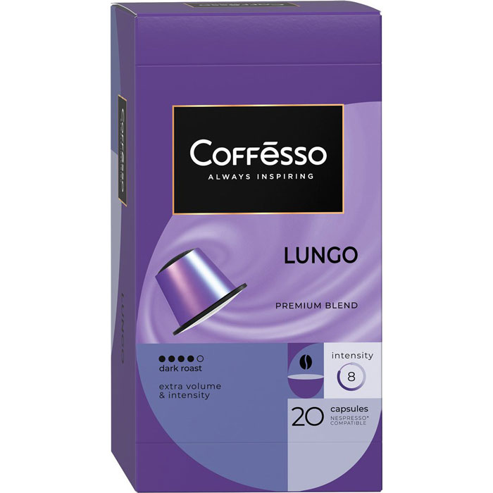 Капсулы 'Стандарт Nespresso'(20шт) Coffesso Lungo Blend 112г.
