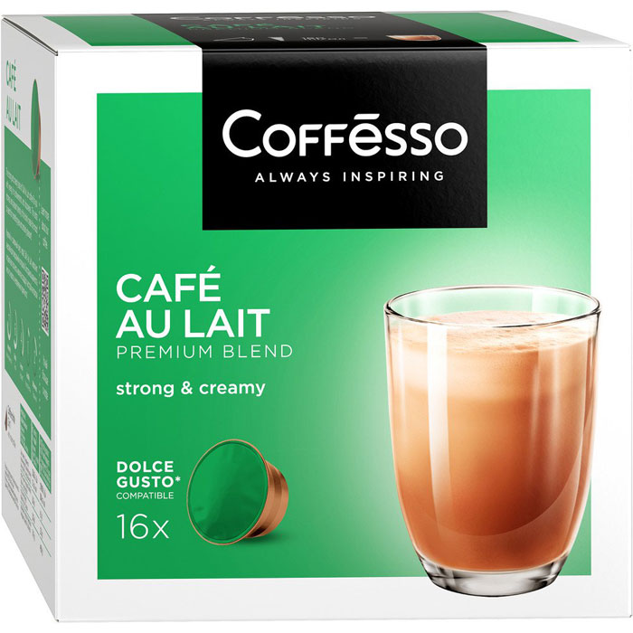 Капсулы'Стандарт Nespressо (16шт)Coffesso Cafe Au Lait 160г.