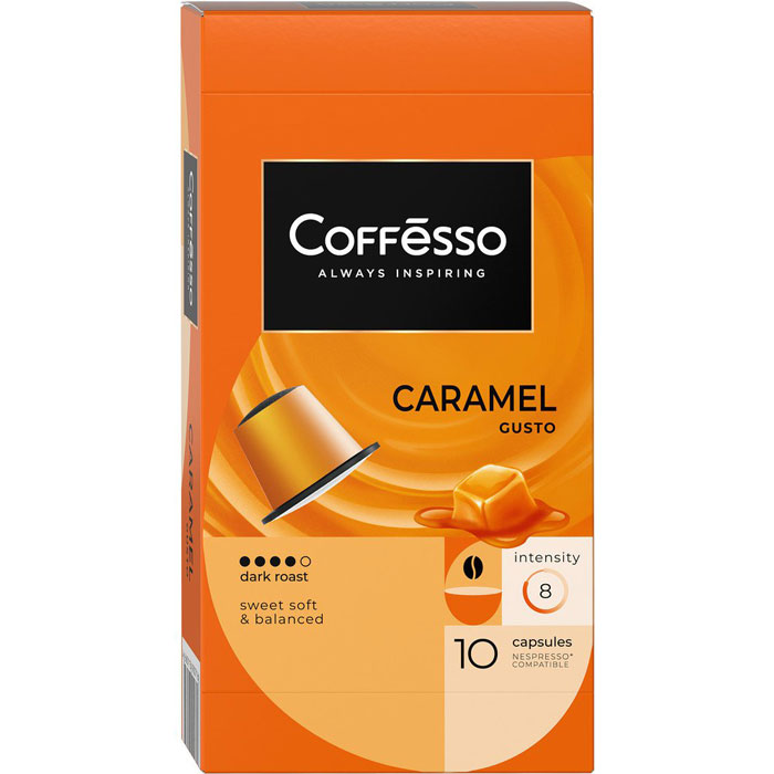 Капсулы 'Стандарт Nespresso' (10шт) кофе Coffesso Caramel  50г