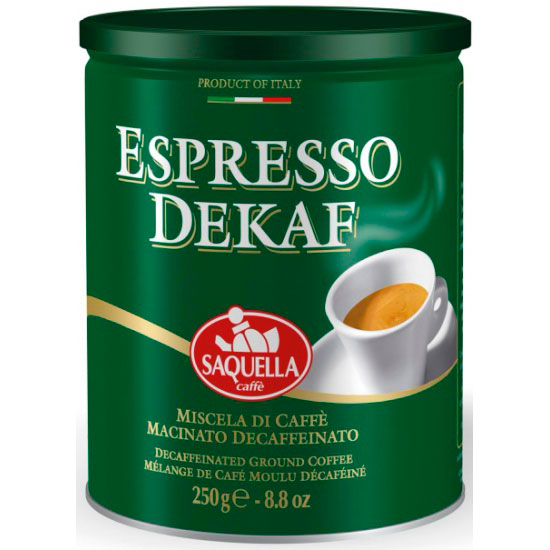 Saquella Молотый кофе Espresso Dekaf 250гр БАНКА