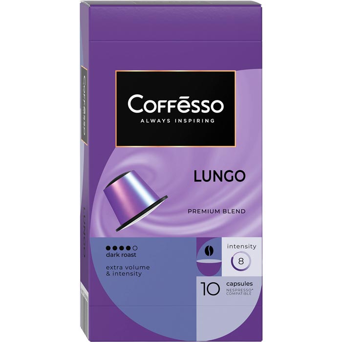 Капсулы Стандарт Nespressо(10шт) кофе Coffesso Lungo Blend 56гр