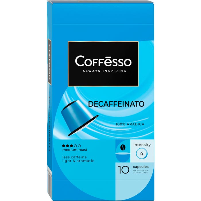 Капсулы Стандарт Nespressо(10шт) кофе Coffesso Decaffeinato 50гр