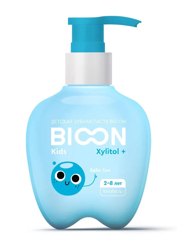 LOVULAR Зубная паста BIO ON с ксилитом, Buble Gum