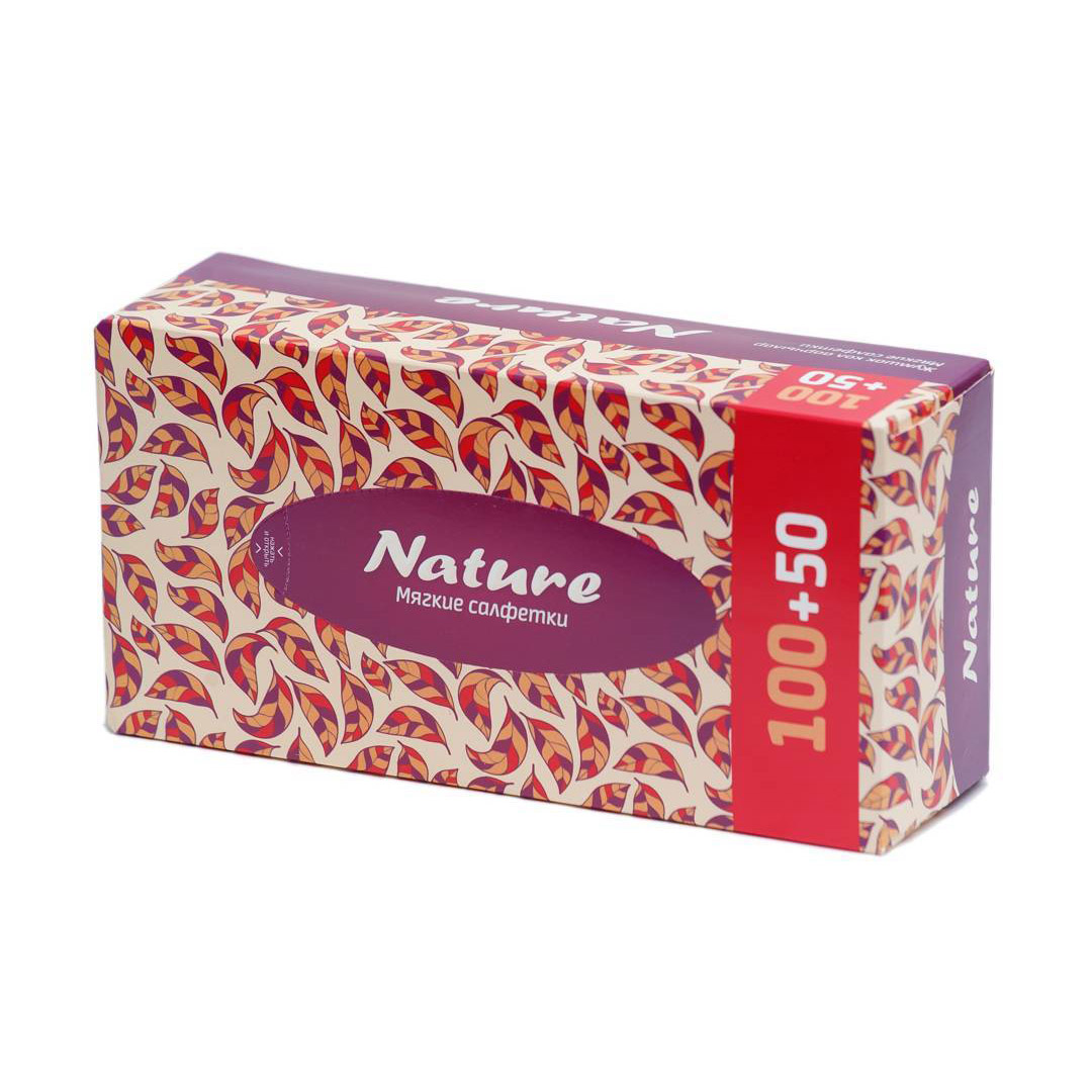Салфетки Nature Стандарт вытяжные  коробка 150 листов.