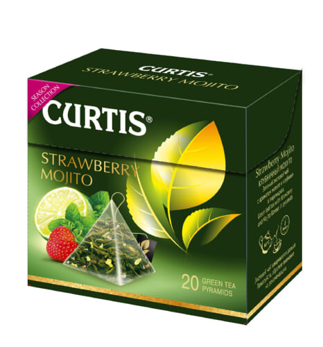 Чай зеленый  Curtis Strawberry Mojito пирамидки 20 штук.